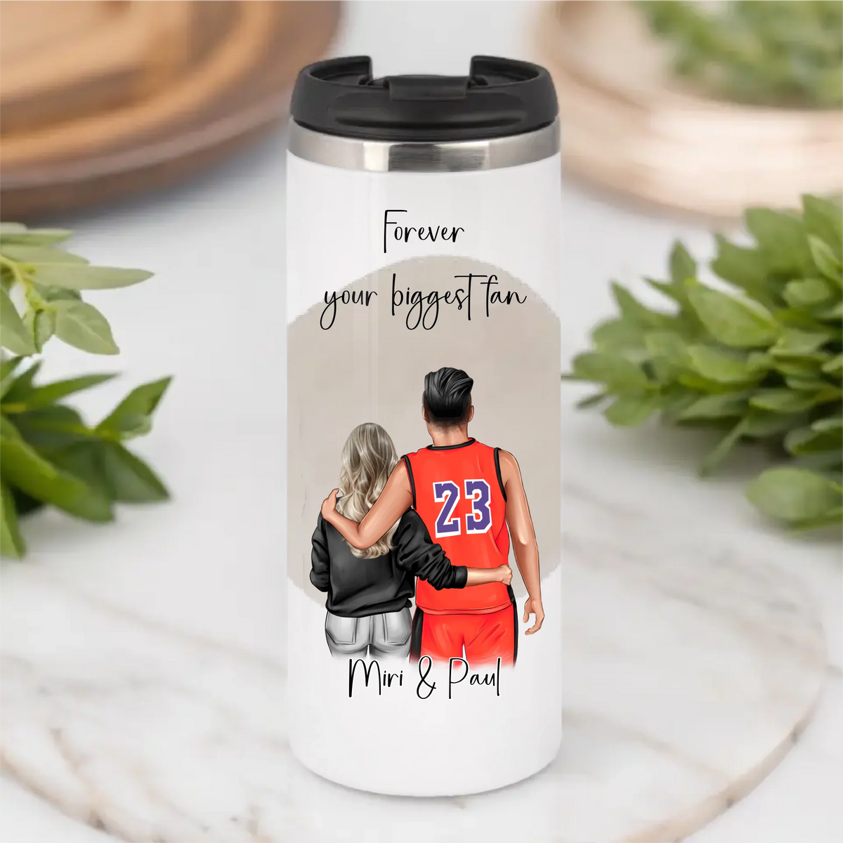 Basketball Paar Personalisiert Tasse / Thermobecher