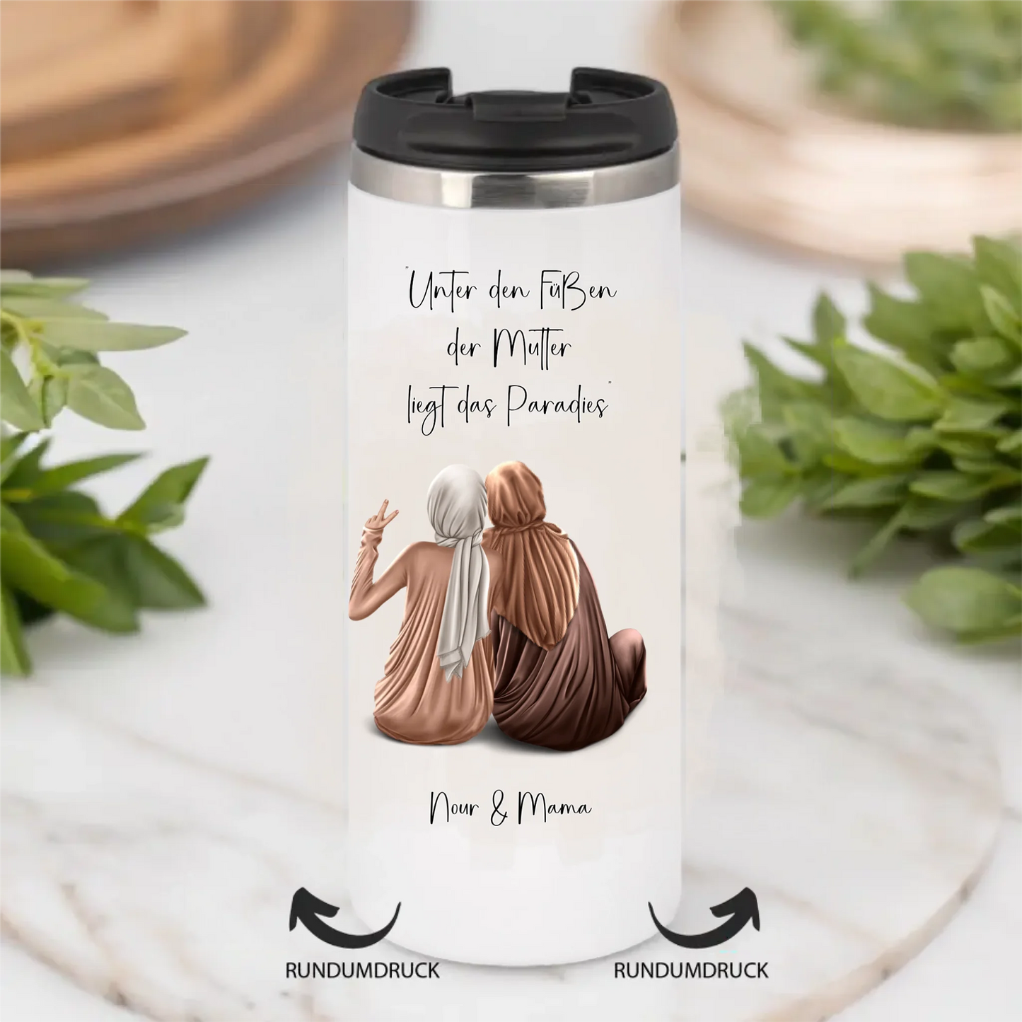 Muslim Mama & 1-3 Töchter Tasse / Thermobecher