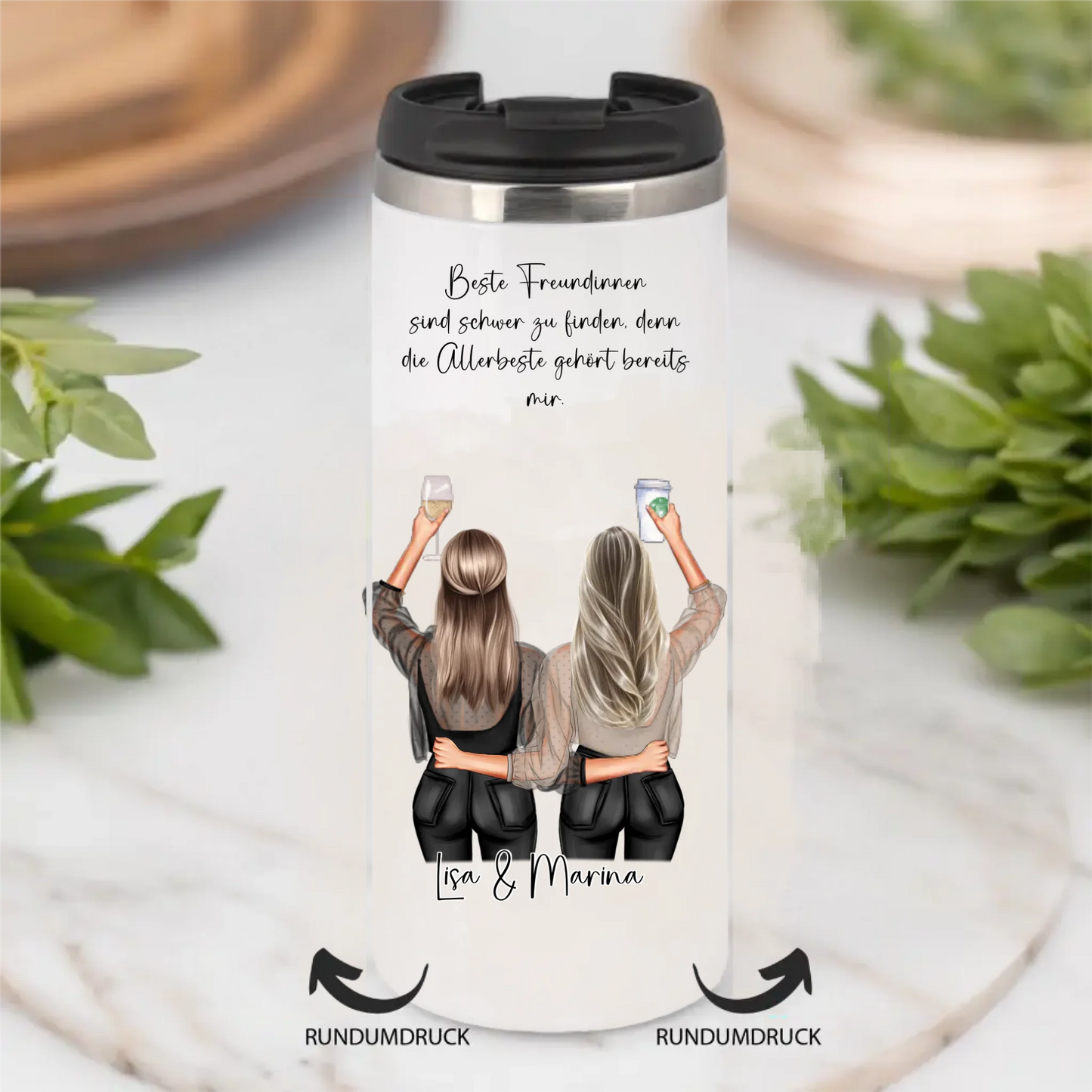 Personalisierte 2-3 Freundinnen Tasse / Thermobecher