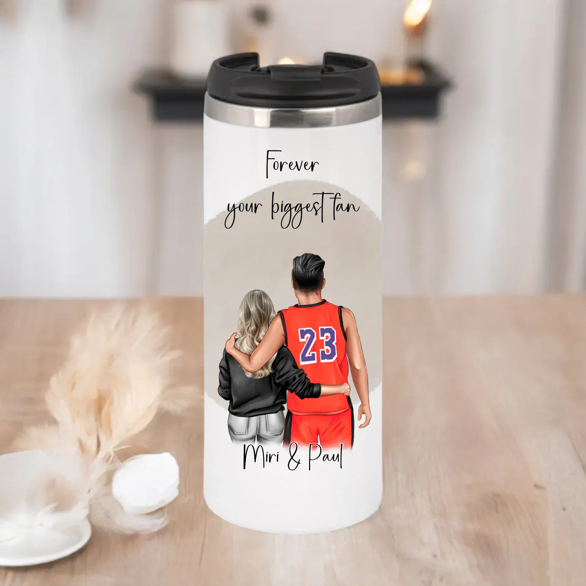Basketball Paar Personalisiert Tasse / Thermobecher