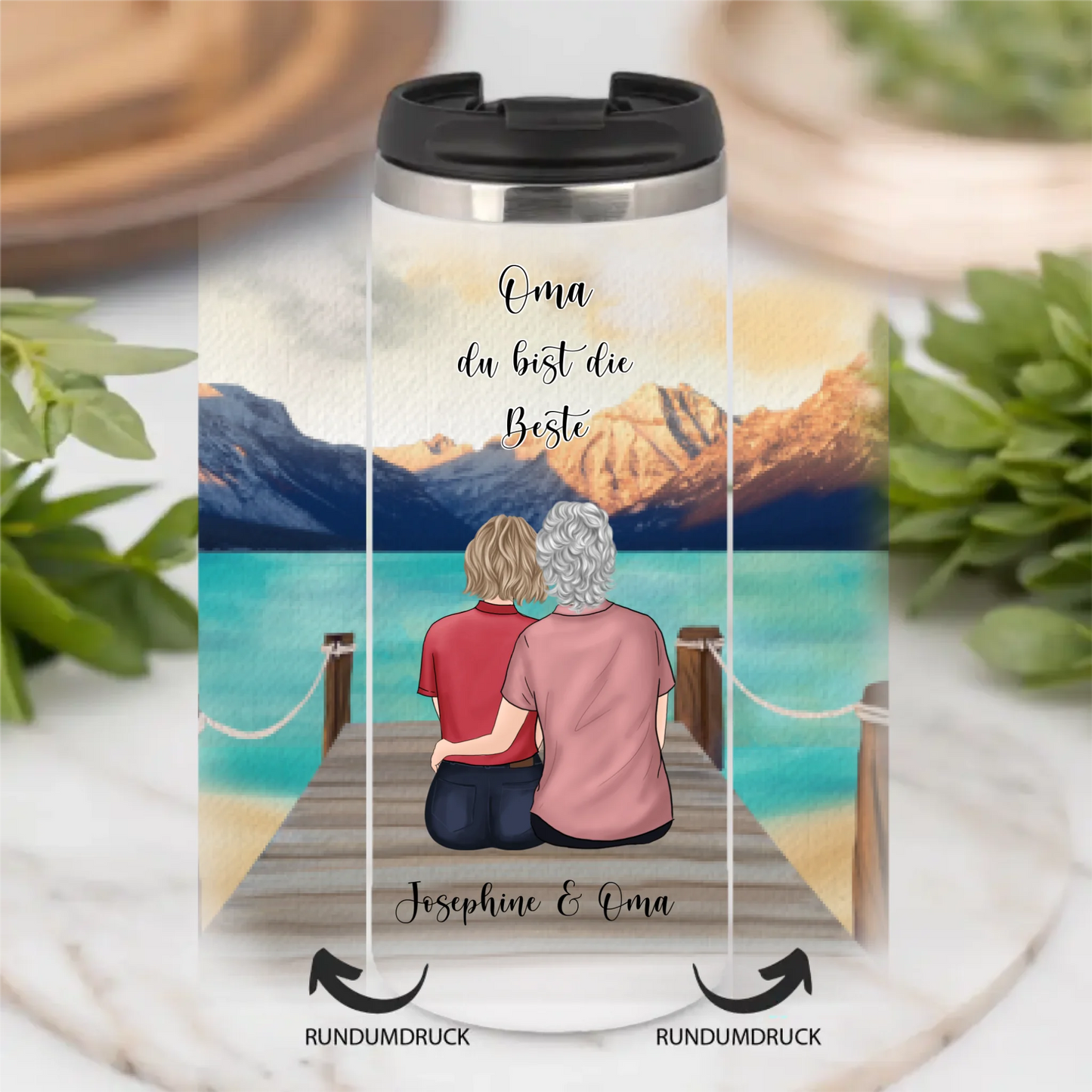 Oma & Enkelin Tasse / Thermobecher Personalisiert