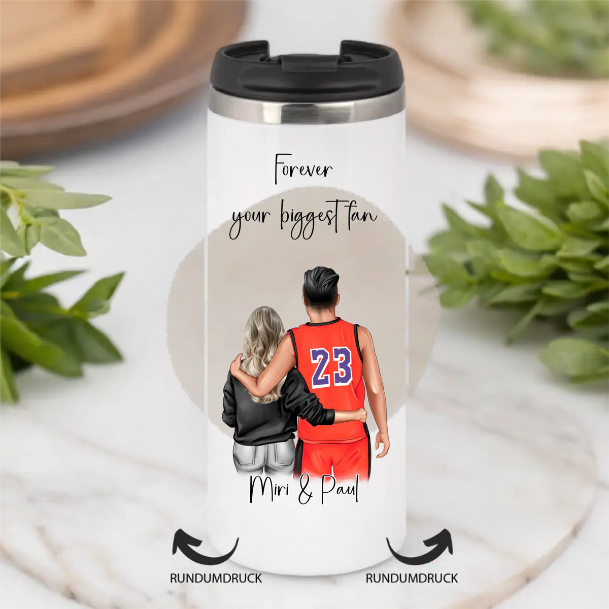 Basketball Paar Personalisiert Tasse / Thermobecher