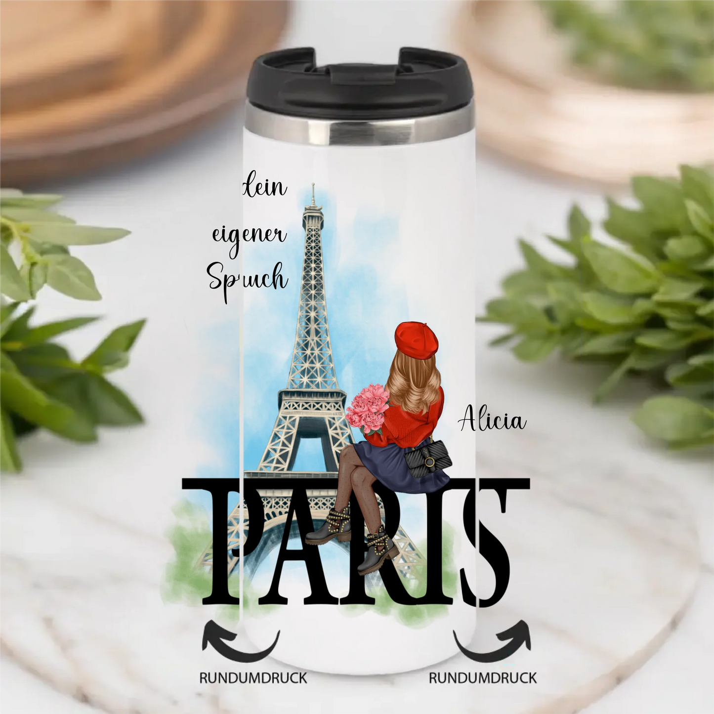 Stadt Liebe - Personalisierte Freundin Tasse / Thermobecher