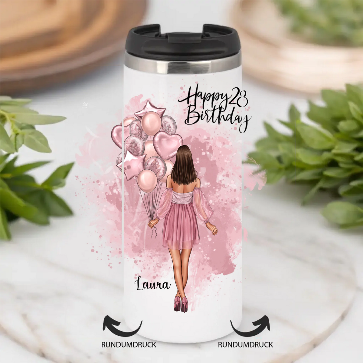 Birthday Girl - #1 Geburtstagsgeschenk Freundin Tasse / Thermobecher