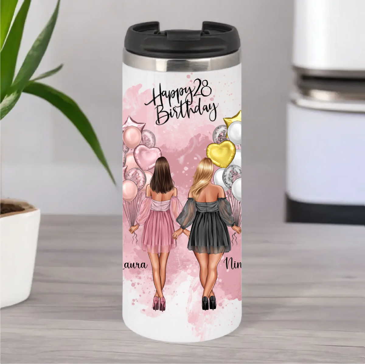 Birthday Freundinnen Personalisiert Tasse / Thermobecher
