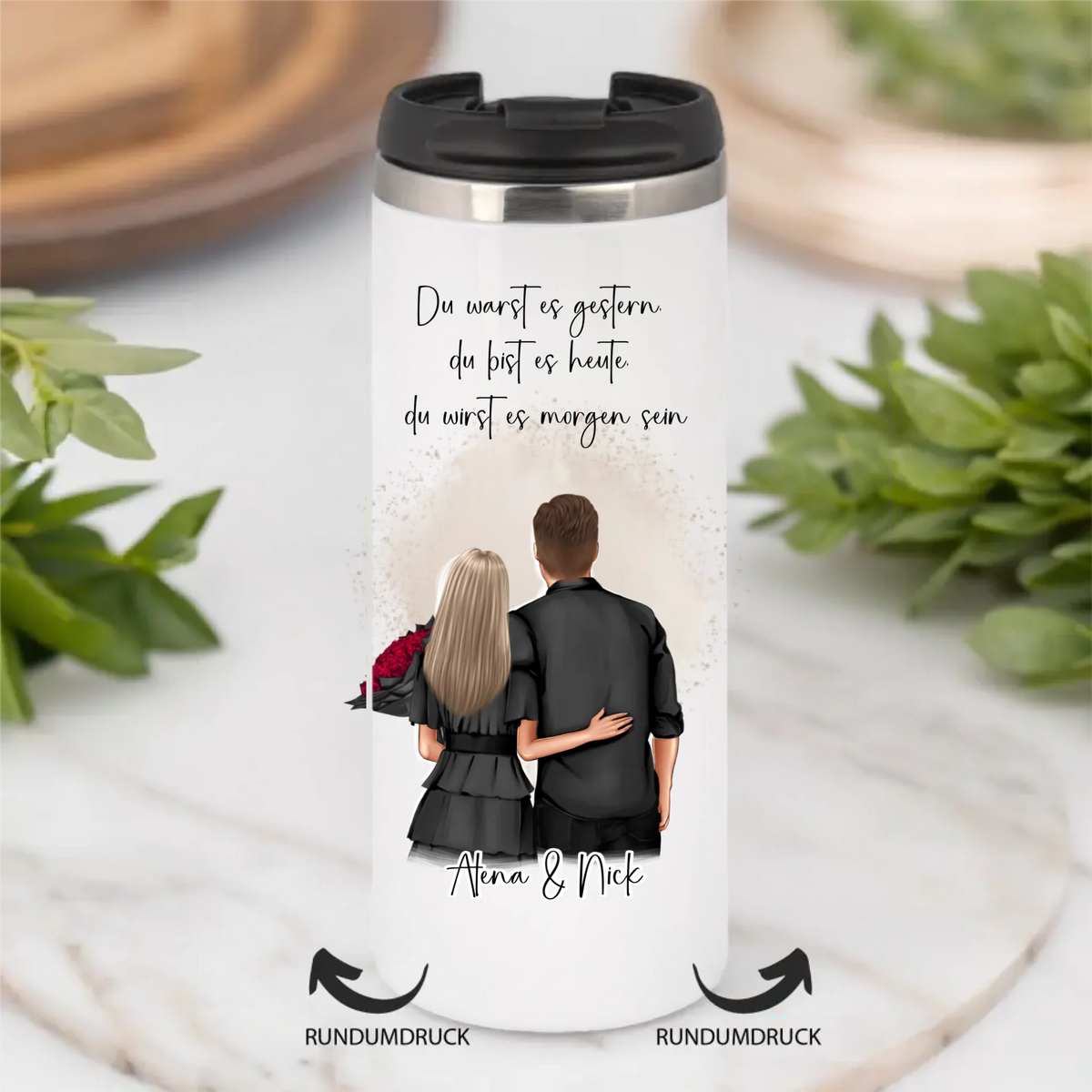 Paar Tasse / Thermobecher - Personalisiert