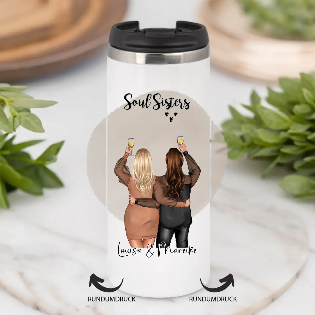 Plus size 2-3 Freundinnen Tasse / Thermobecher