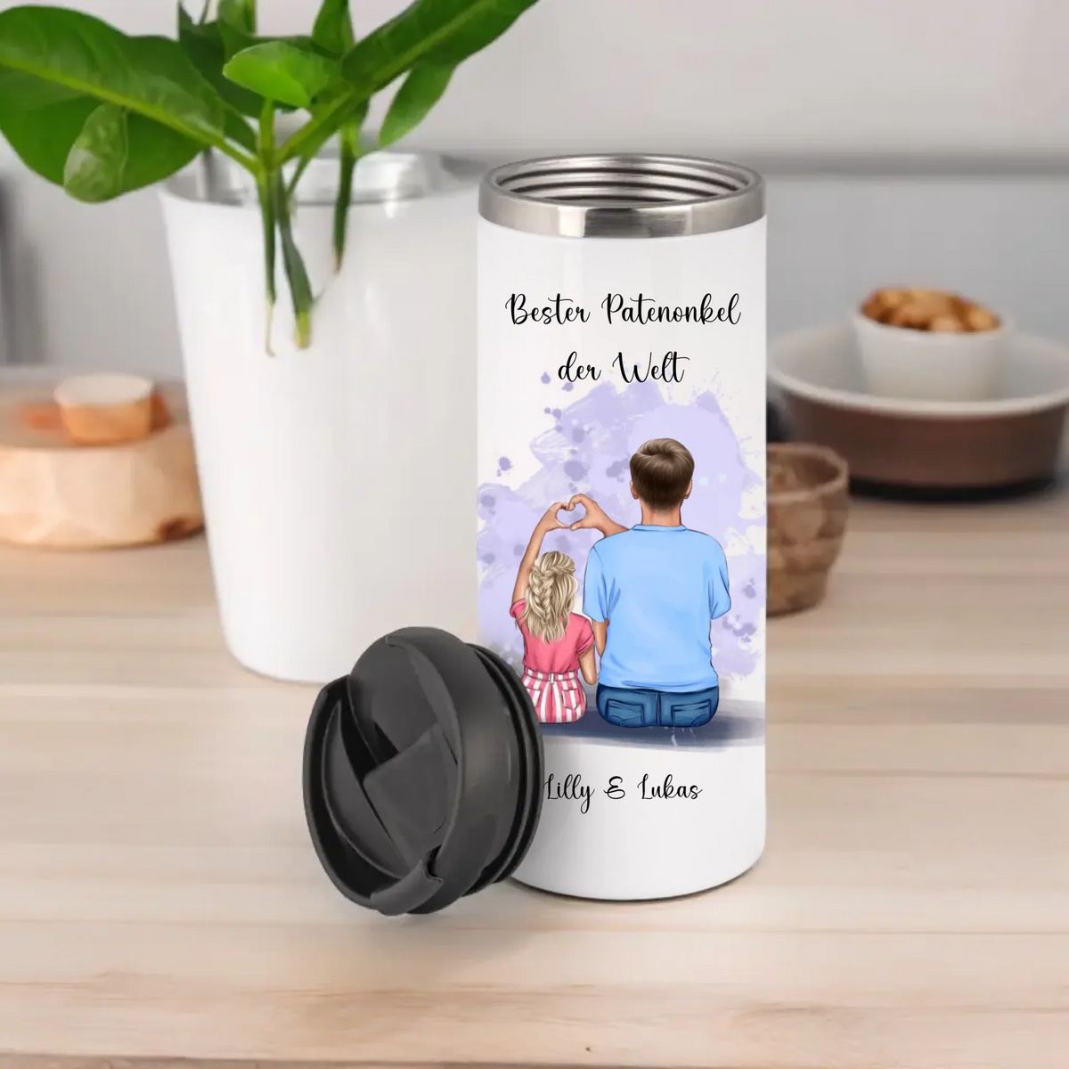 Patenonkel/ Patentante mit Kind Tasse / Thermobecher