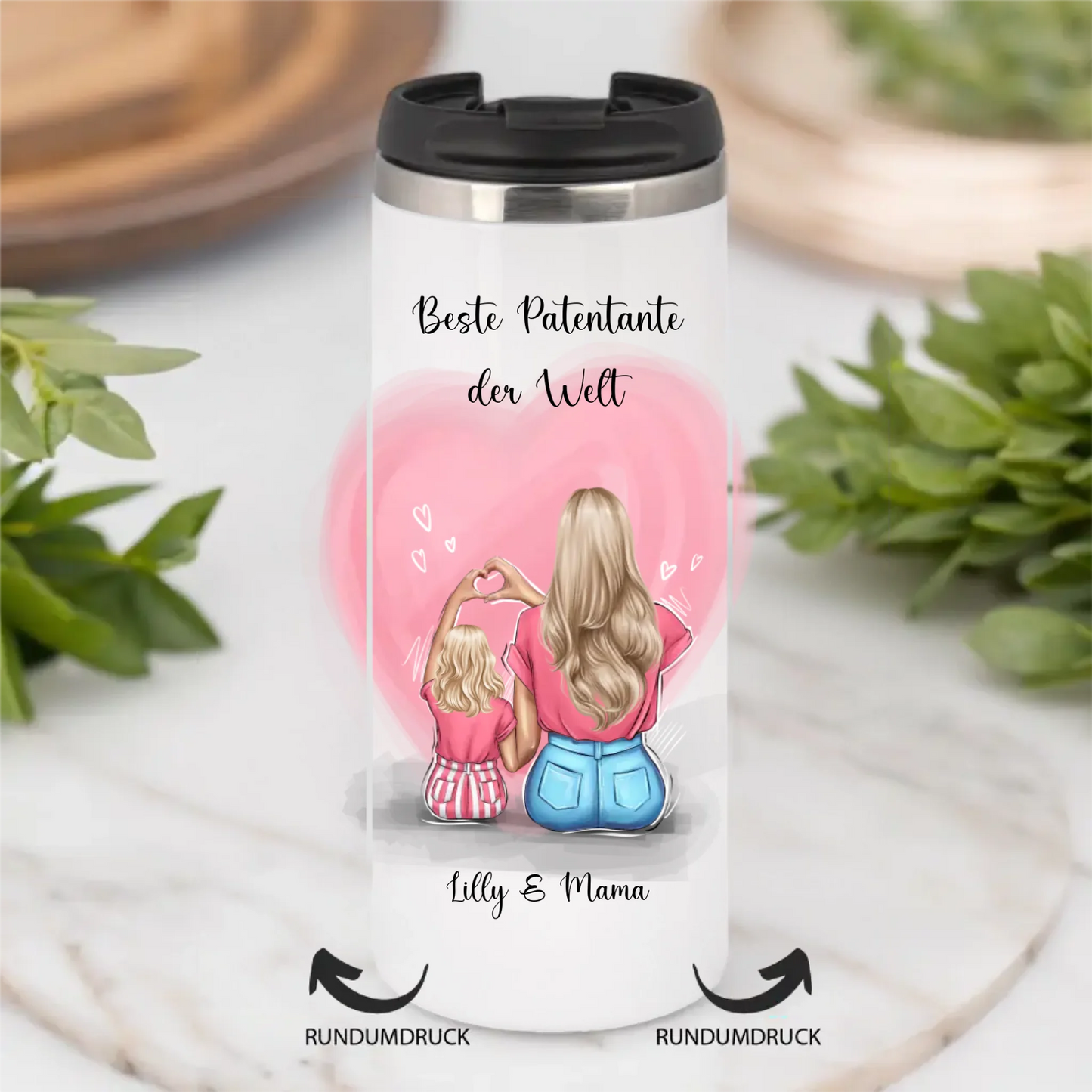 Patentante/Patenonkel & Kind Tasse / Thermobecher