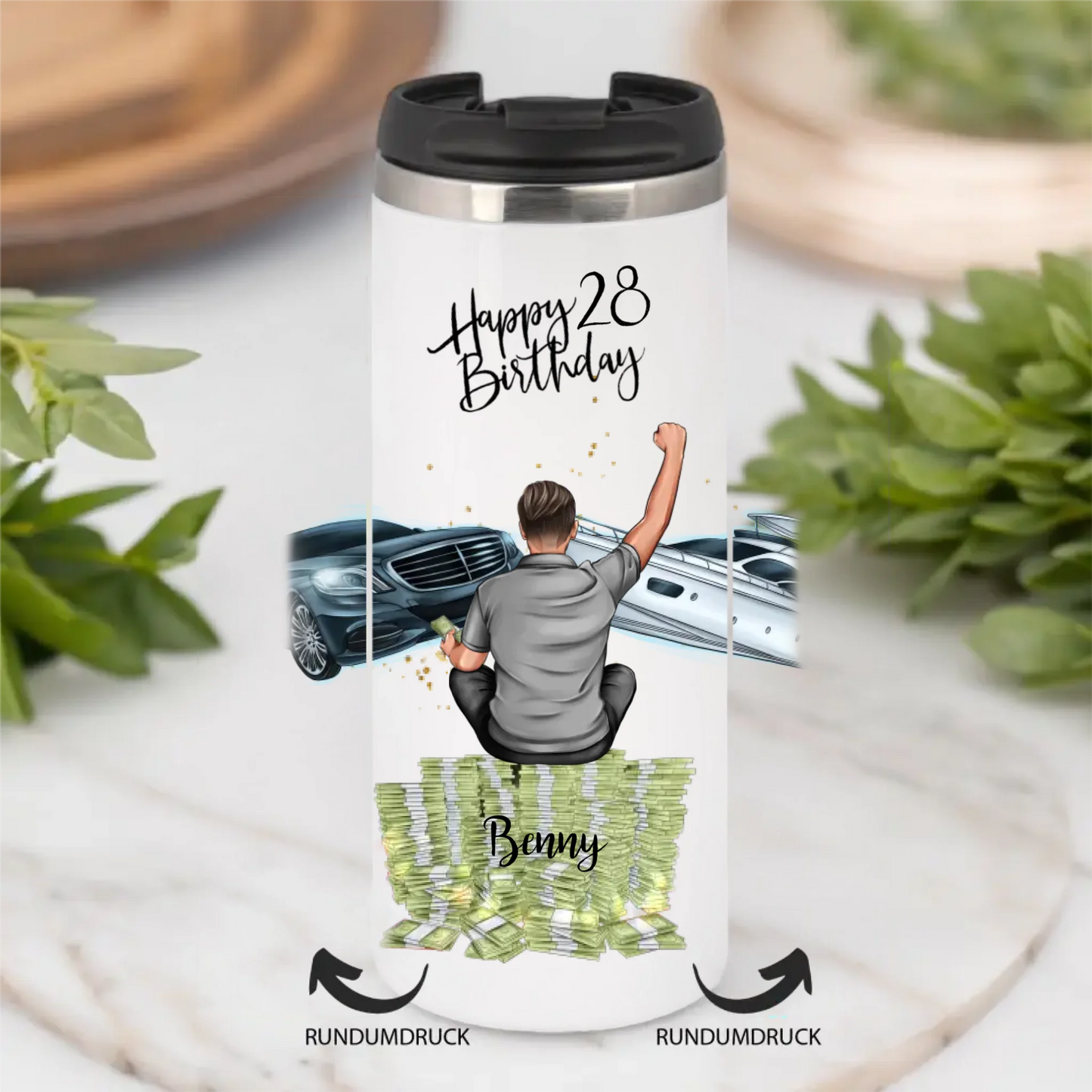 Mann Geburtstag Tasse / Thermobecher Personalisiert