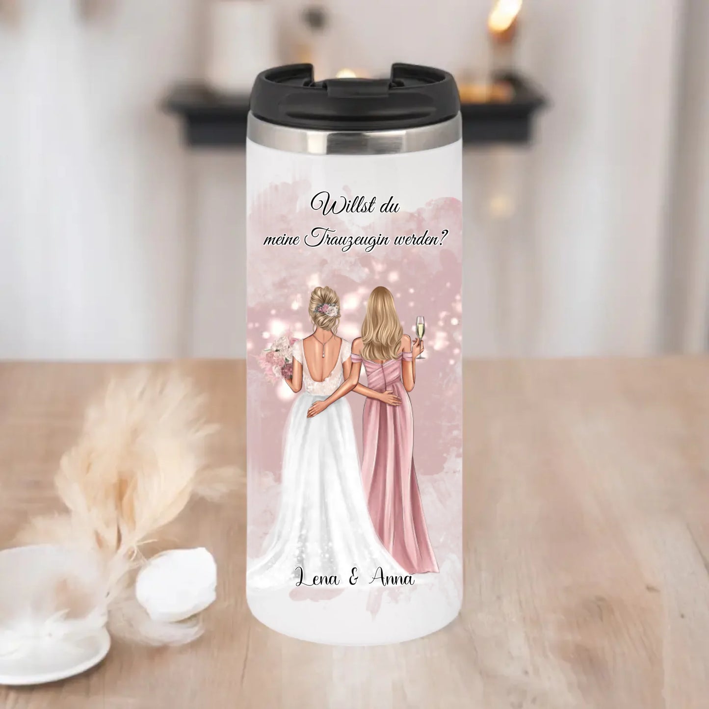 Braut & Trauzeugin Tasse / Thermobecher