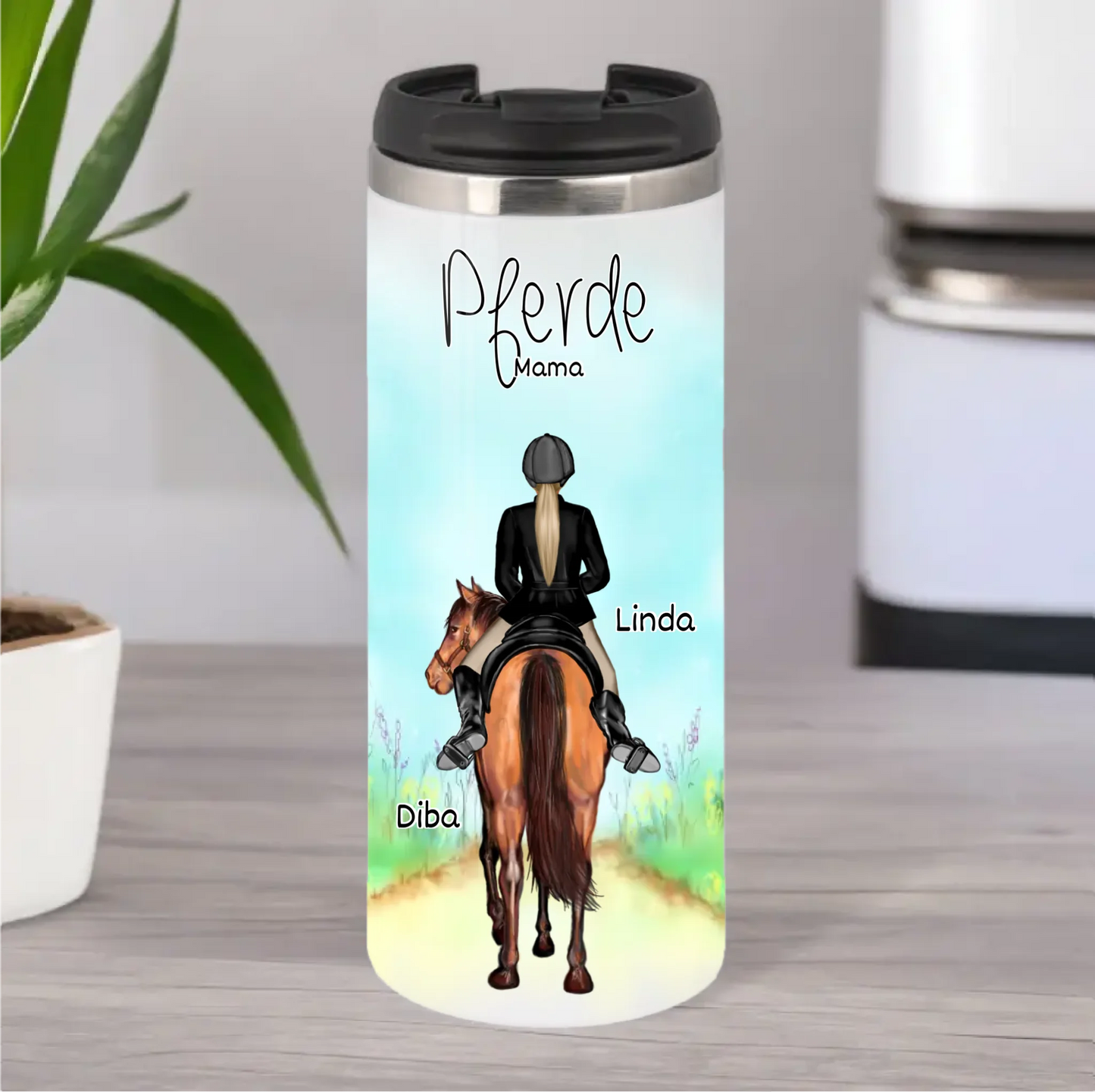 Pferde Tasse / Thermobecher Personalisiert - 1-2 Freundinnen