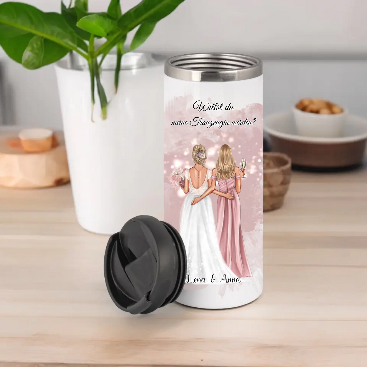 Braut & Trauzeugin Tasse / Thermobecher