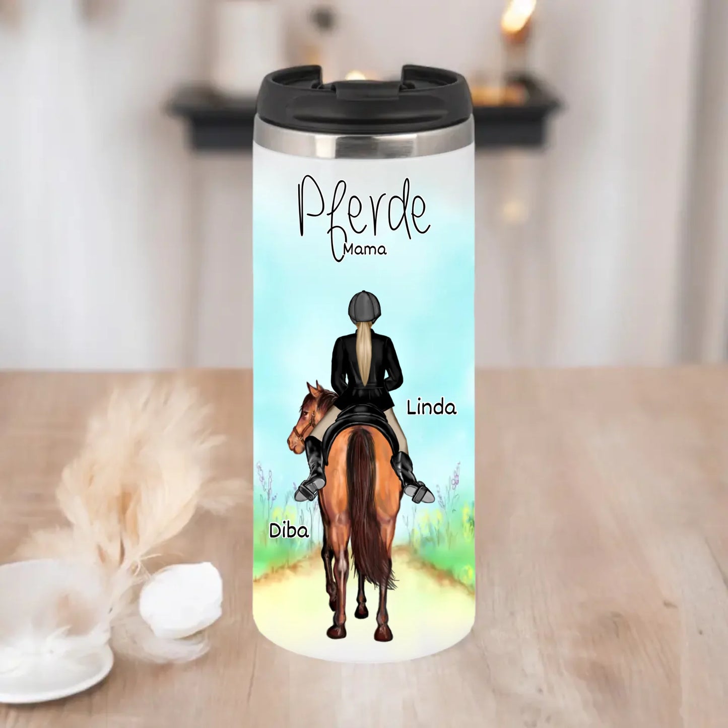Pferde Tasse / Thermobecher Personalisiert - 1-2 Freundinnen