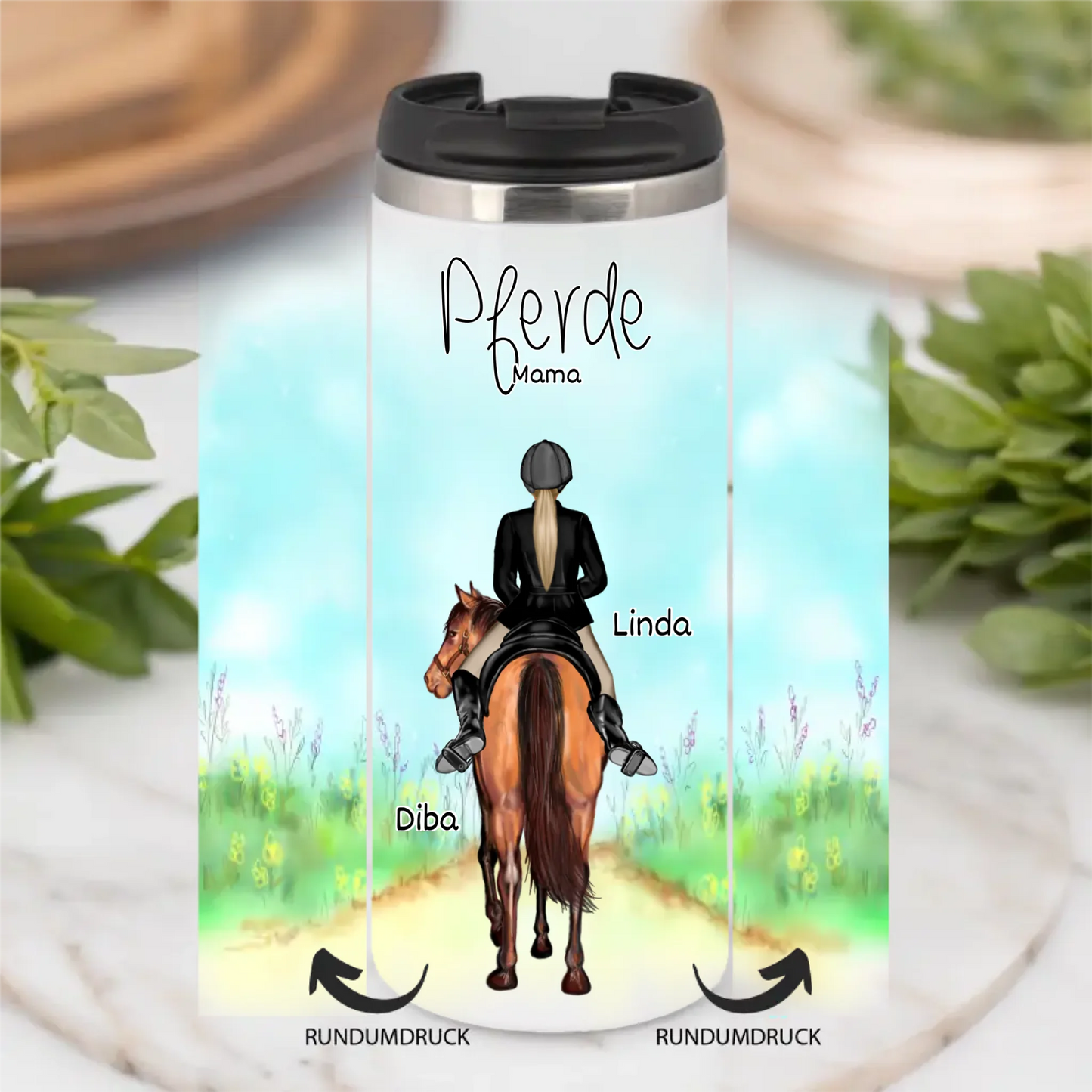 Pferde Tasse / Thermobecher Personalisiert - 1-2 Freundinnen