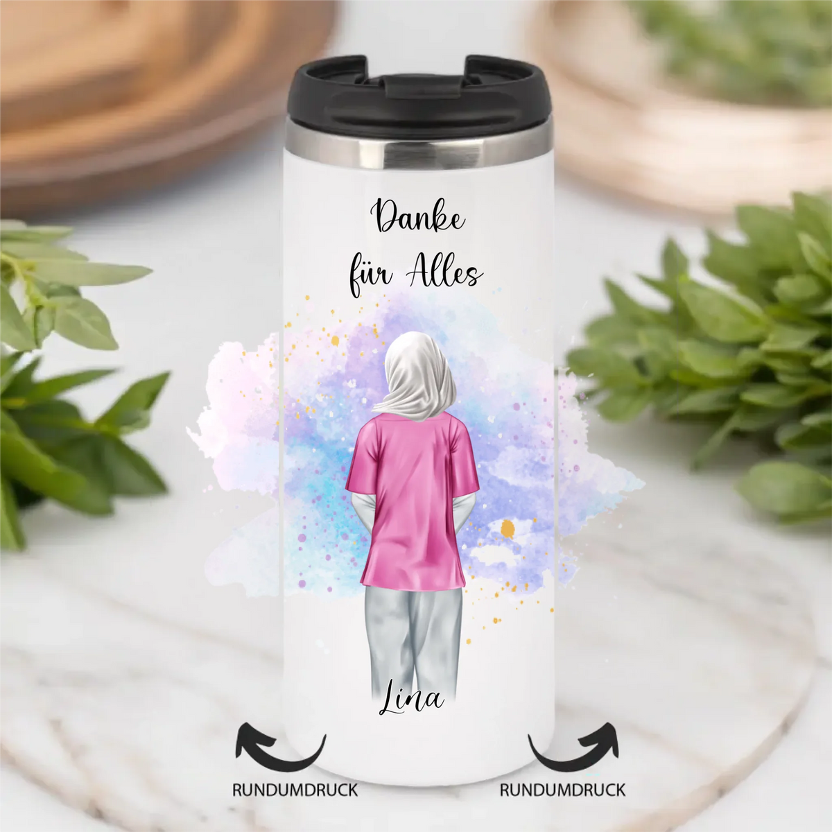 Krankenschwester mit Hijab o. Haare Tasse / Thermobecher