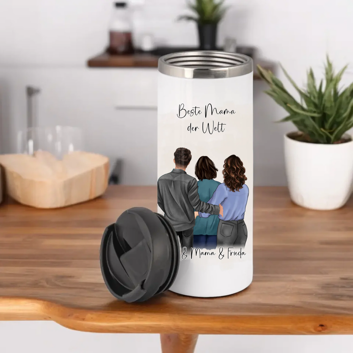 Mama mit Sohn & 1-2 Töchter Tasse / Thermobecher