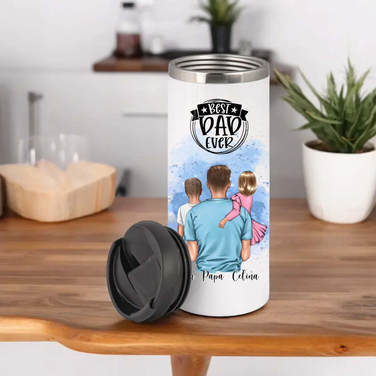 Papa & 1-2 Kinder Tasse / Thermobecher