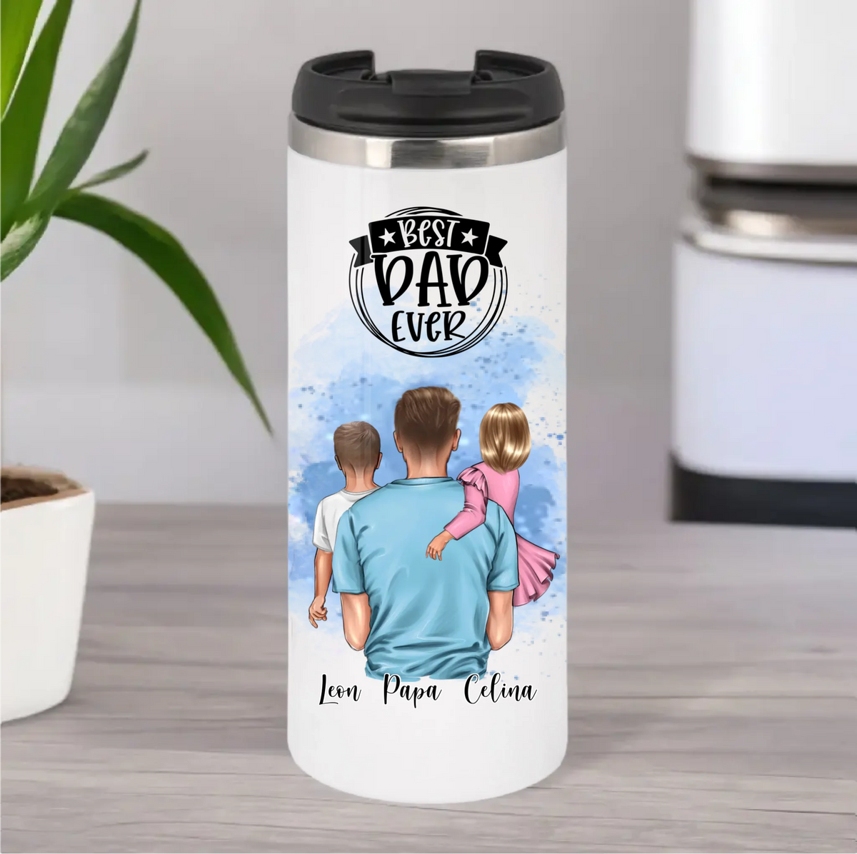 Papa & 1-2 Kinder Tasse / Thermobecher