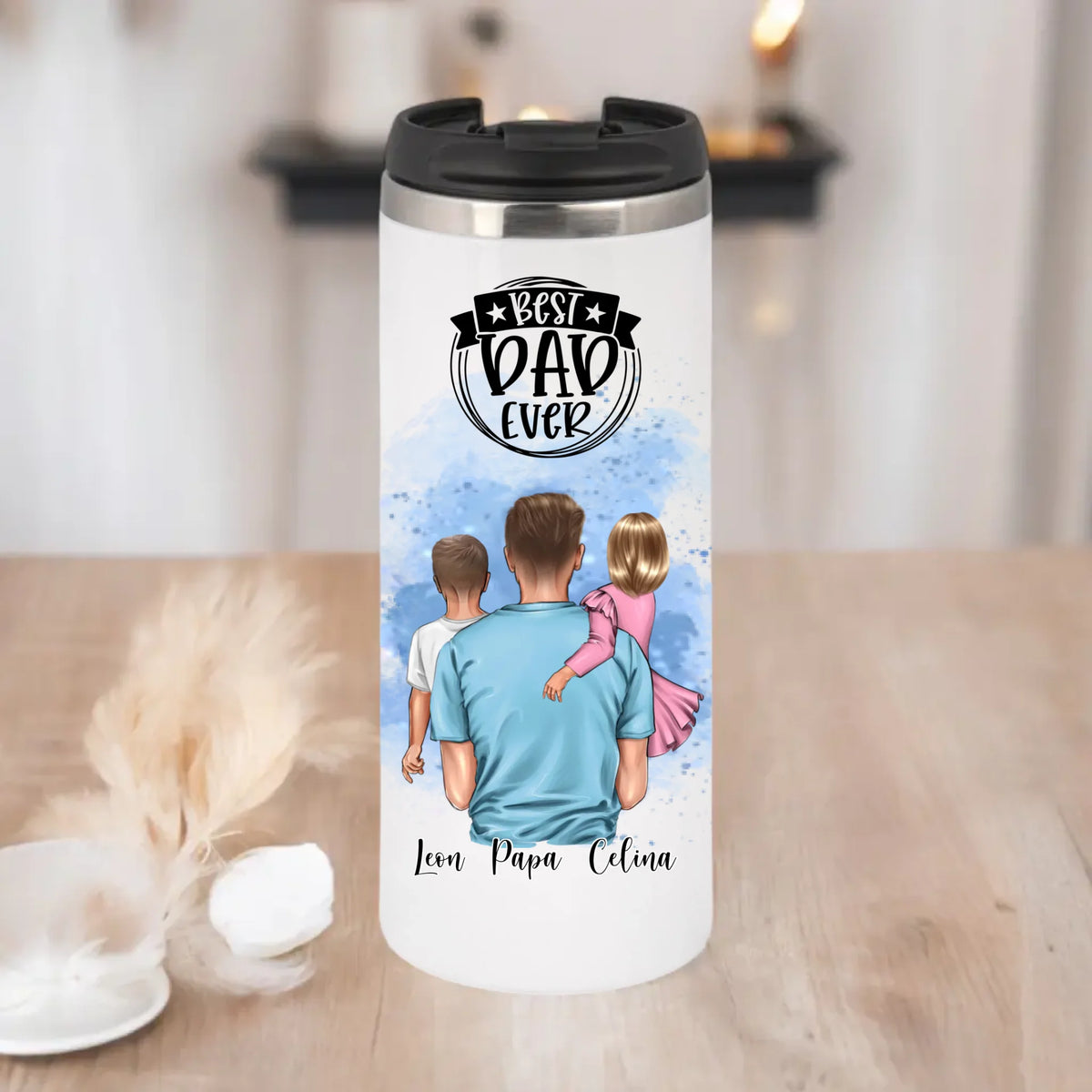 Papa & 1-2 Kinder Tasse / Thermobecher