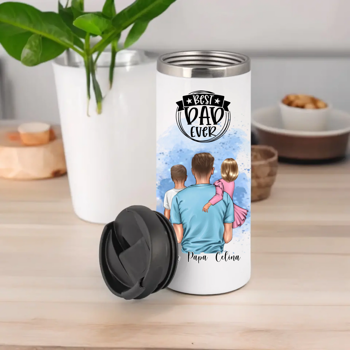 Papa & 1-2 Kinder Tasse / Thermobecher