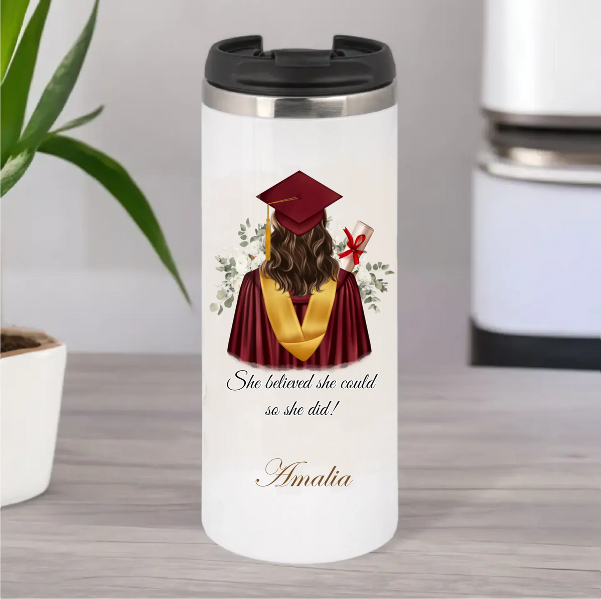 Abschluss Tasse / Thermobecher (Mann & Frau)