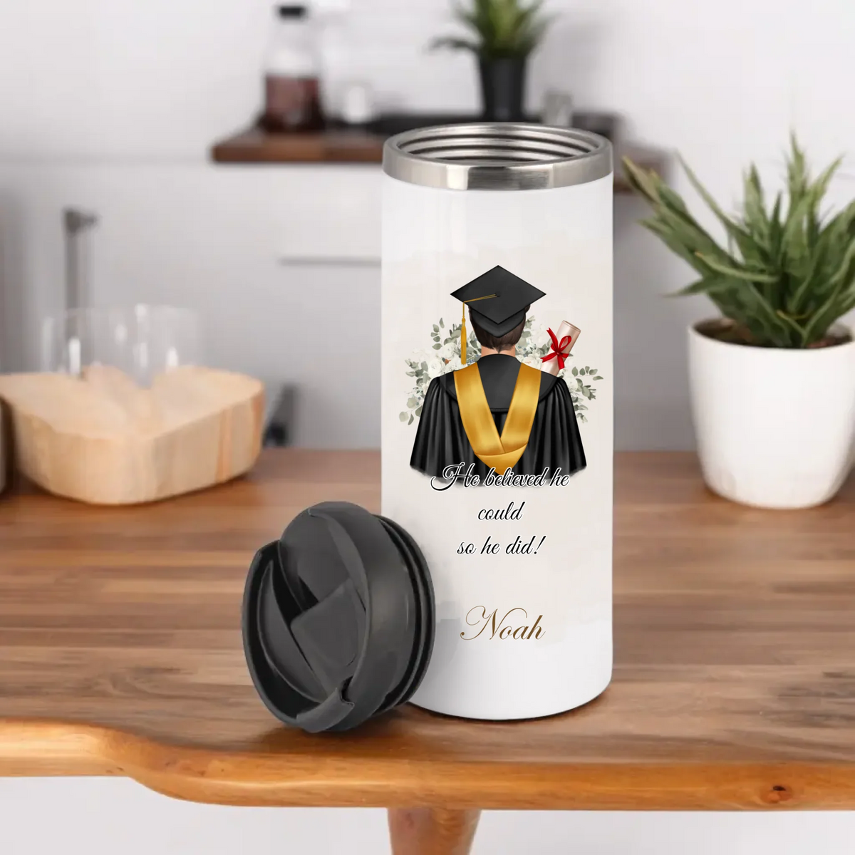 Abschluss Tasse / Thermobecher (Mann & Frau)