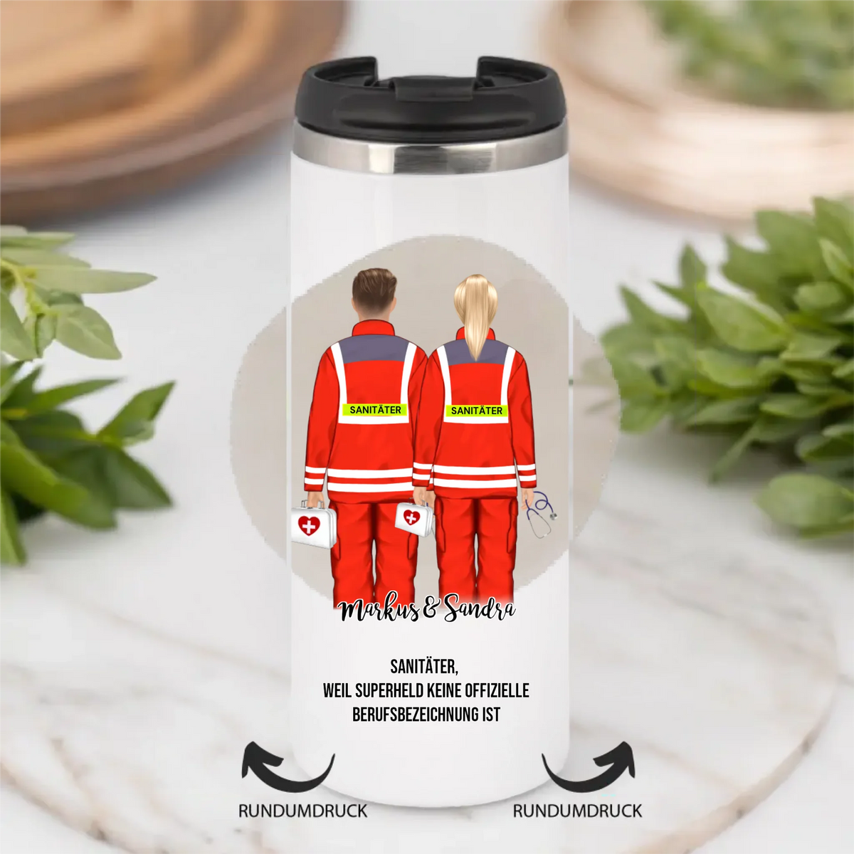 1-2 Sanitäter Tasse / Thermobecher