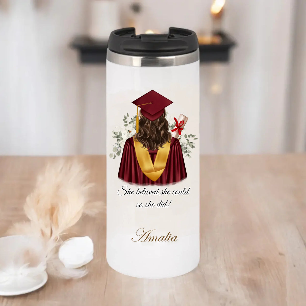 Abschluss Tasse / Thermobecher (Mann & Frau)