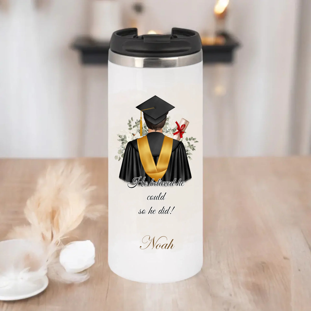 Abschluss Tasse / Thermobecher (Mann & Frau)