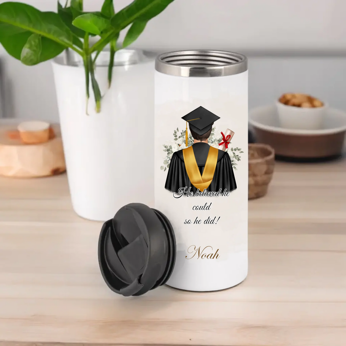 Abschluss Tasse / Thermobecher (Mann & Frau)