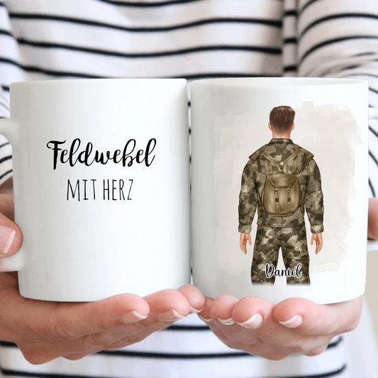 1-2 Personen Soldat, Bundeswehr Tasse / Thermobecher (Mann & Frau)