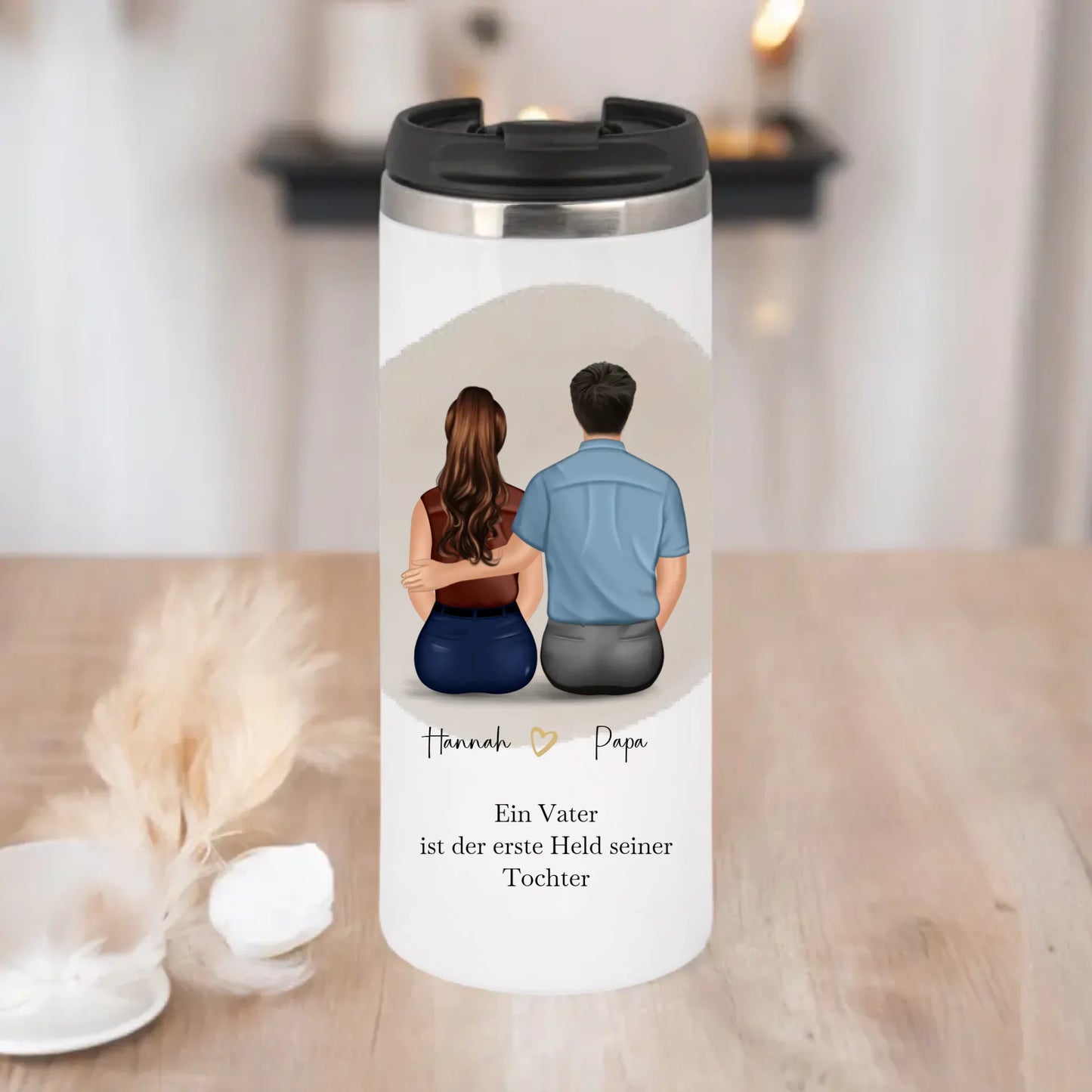 Vater & 1-2 Töchter Tasse / Thermobecher