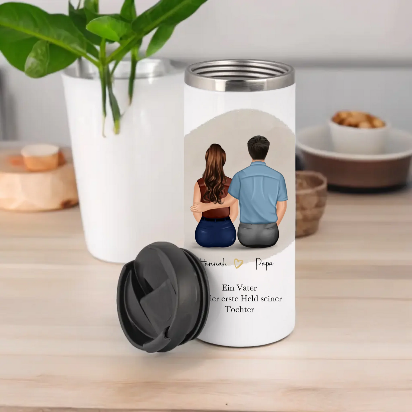Vater & 1-2 Töchter Tasse / Thermobecher
