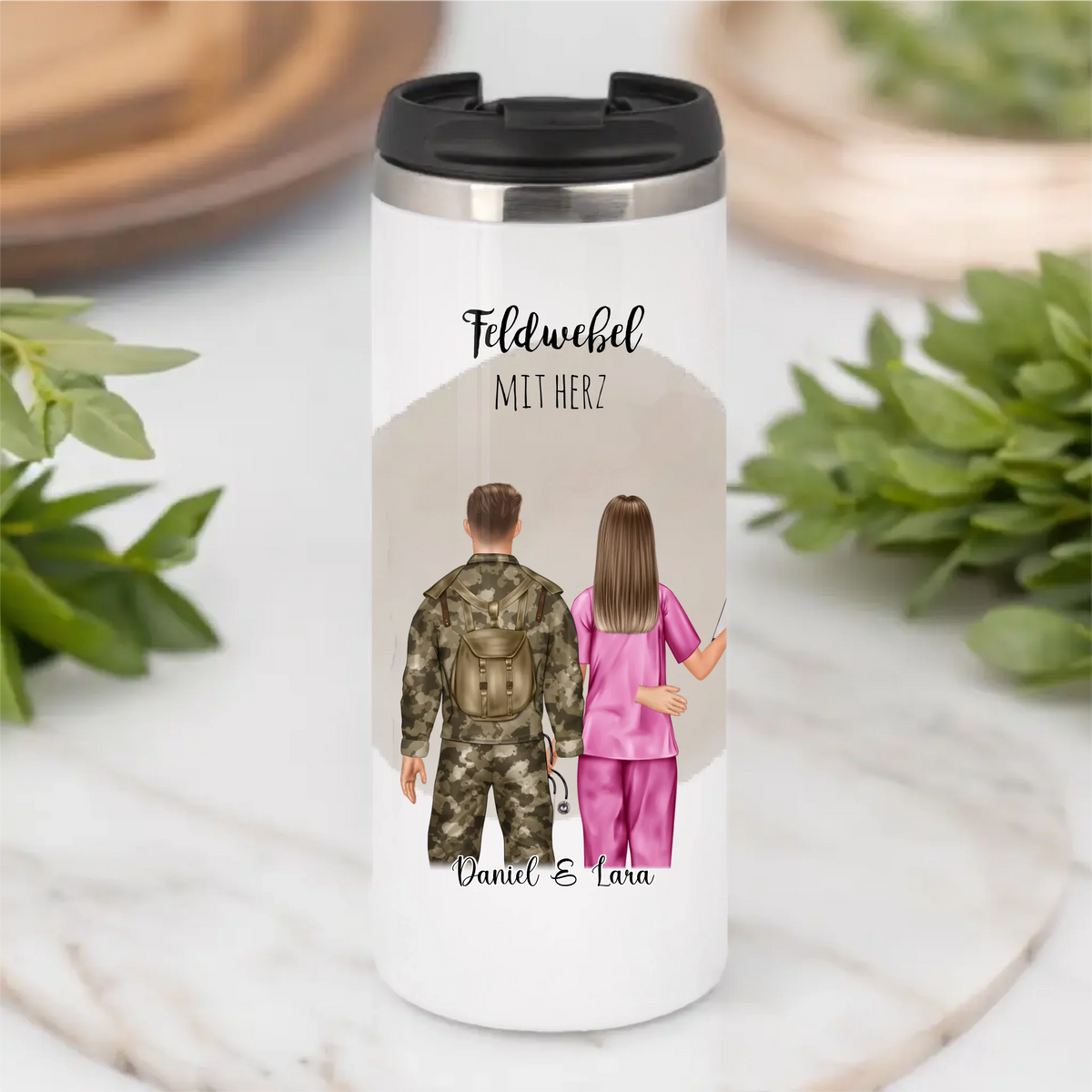 Soldat/in & Krankenschwester Tasse / Thermobecher