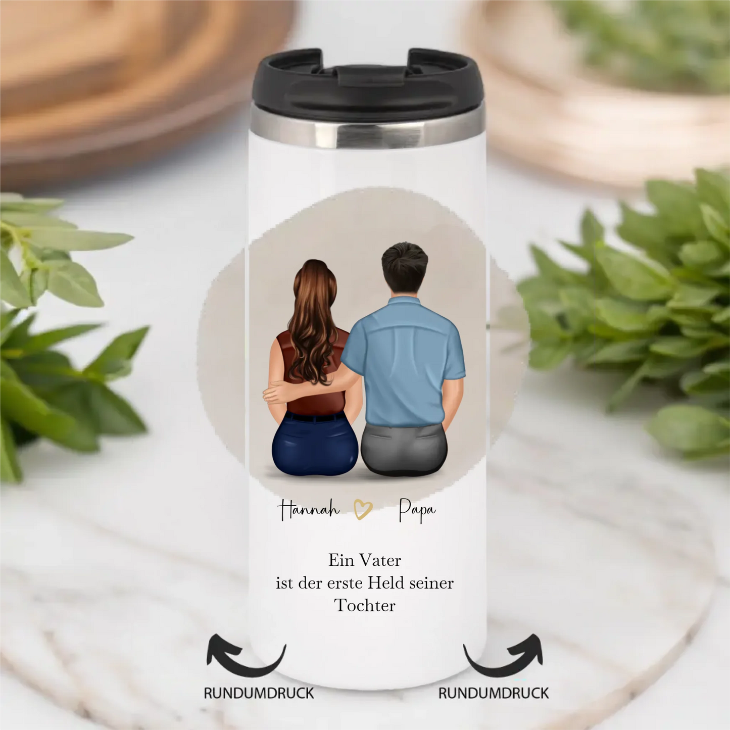 Vater & 1-2 Töchter Tasse / Thermobecher