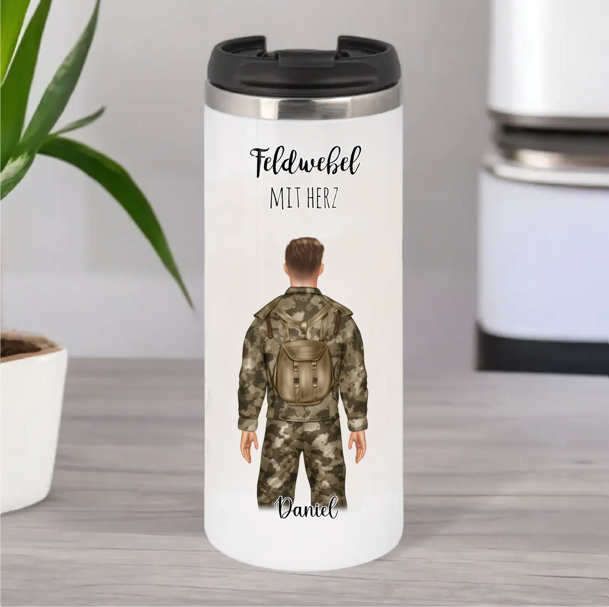 1-2 Personen Soldat, Bundeswehr Tasse / Thermobecher (Mann & Frau)