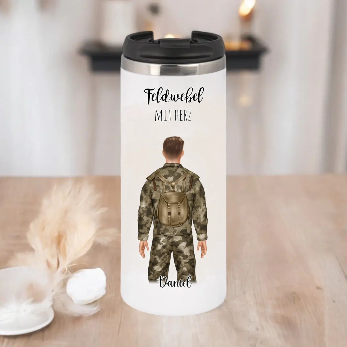 1-2 Personen Soldat, Bundeswehr Tasse / Thermobecher (Mann & Frau)