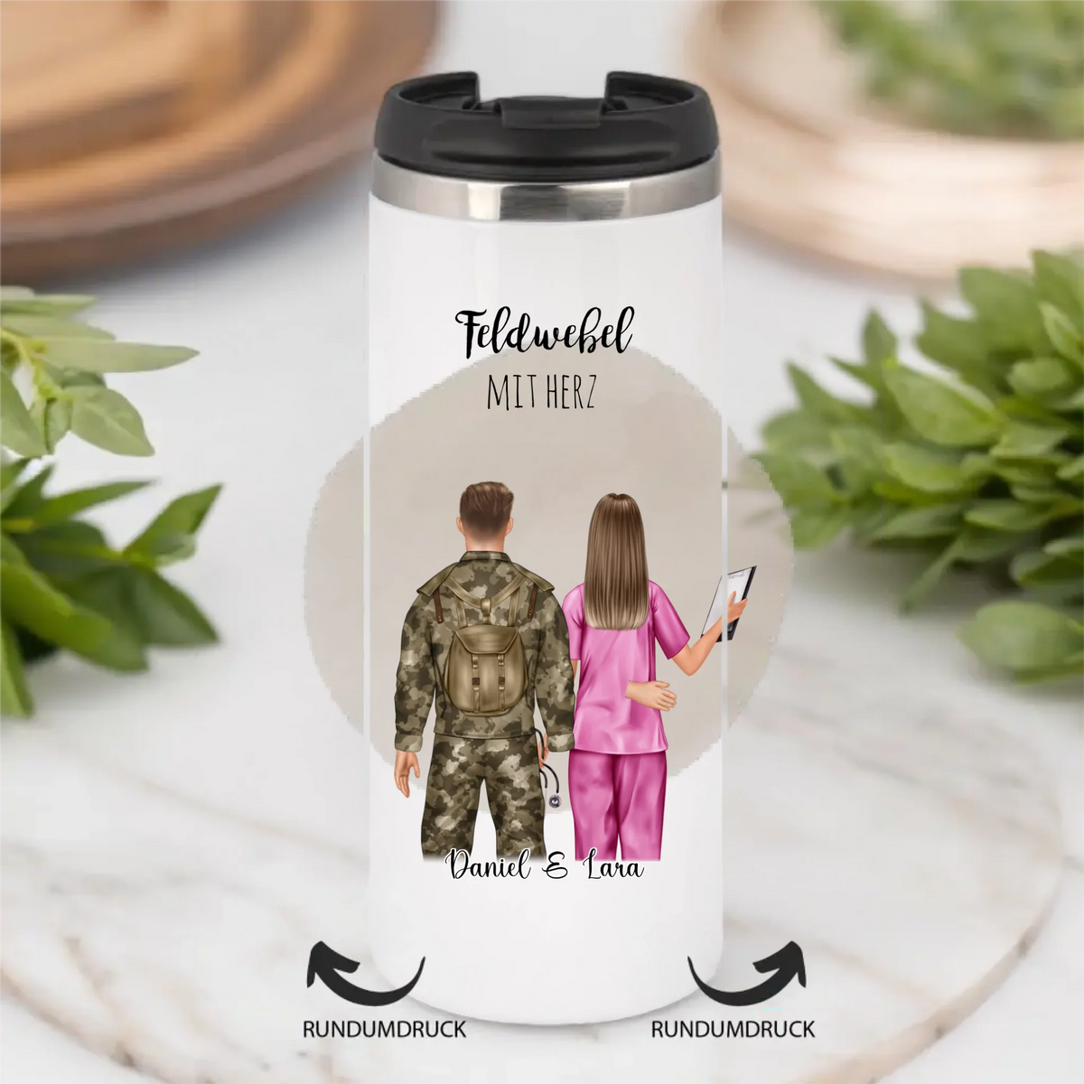 Soldat/in & Krankenschwester Tasse / Thermobecher