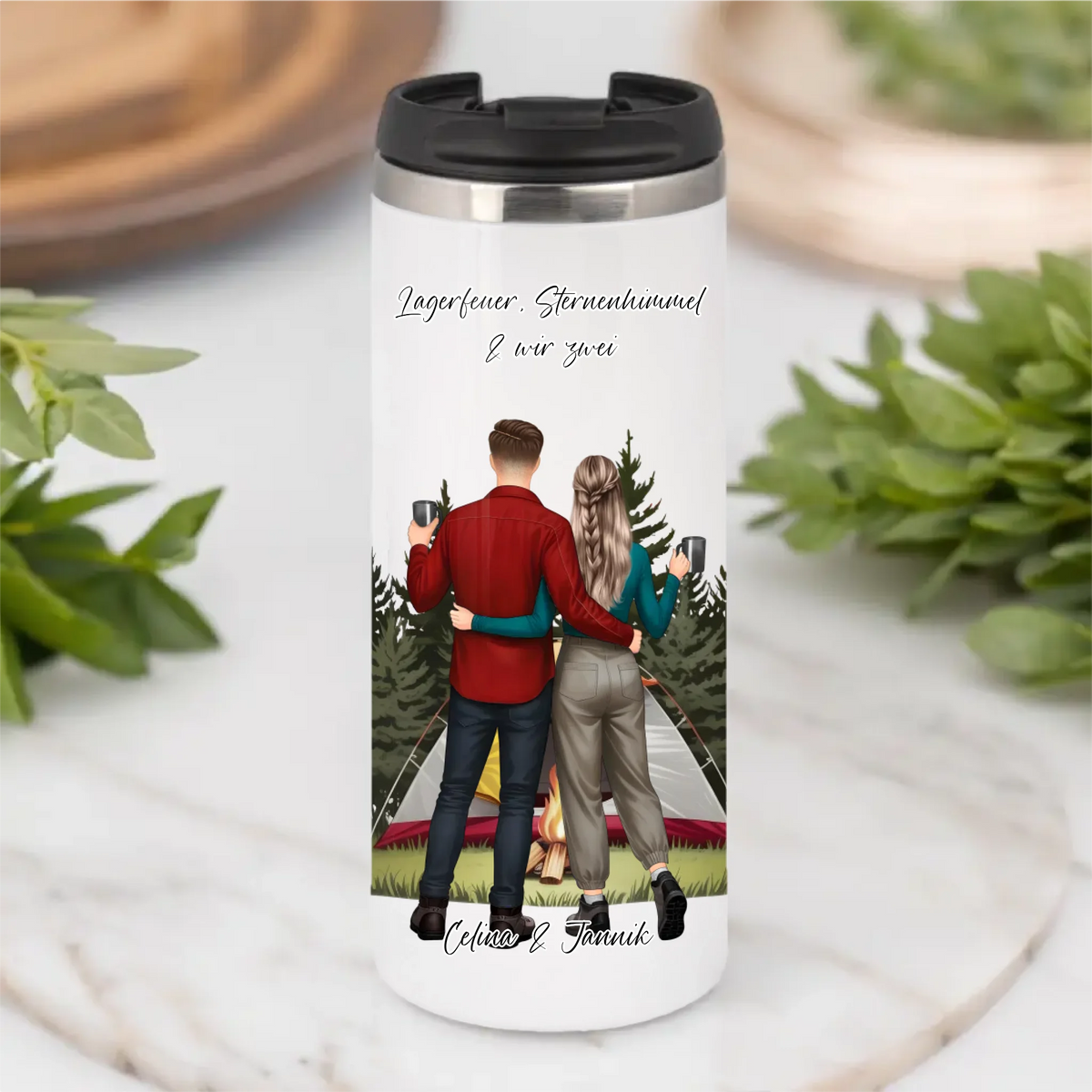 Camping Paar Tasse