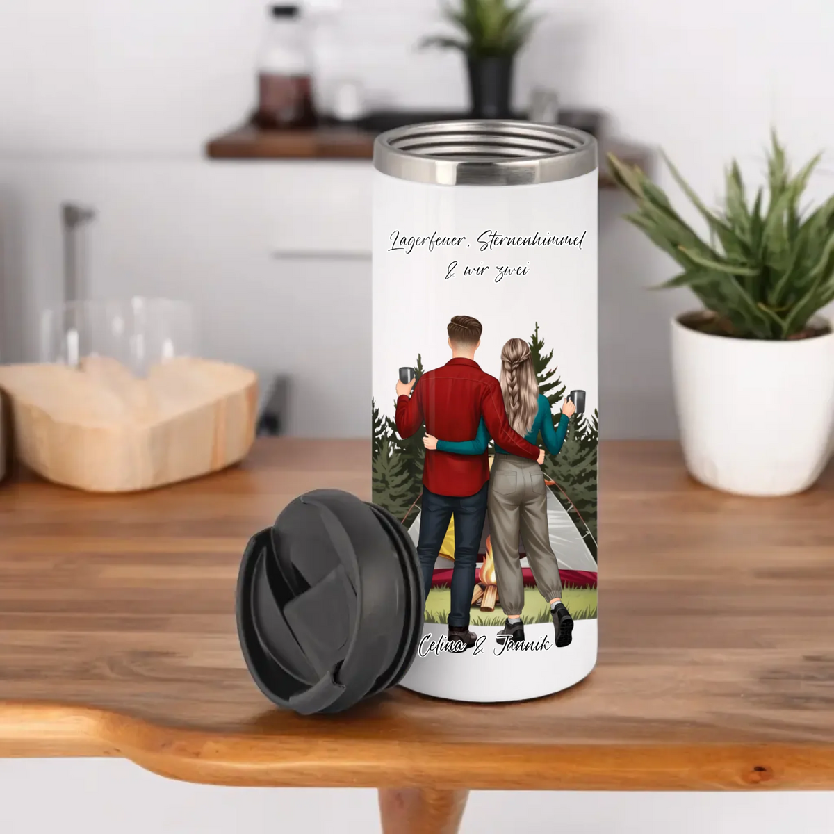 Camping Paar Tasse