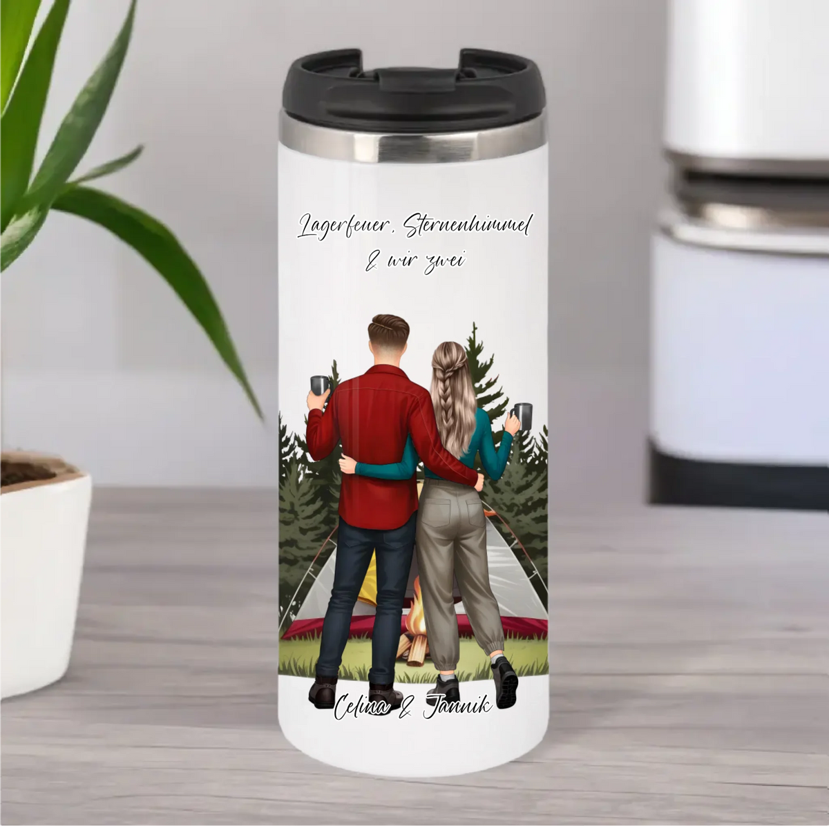 Camping Paar Tasse
