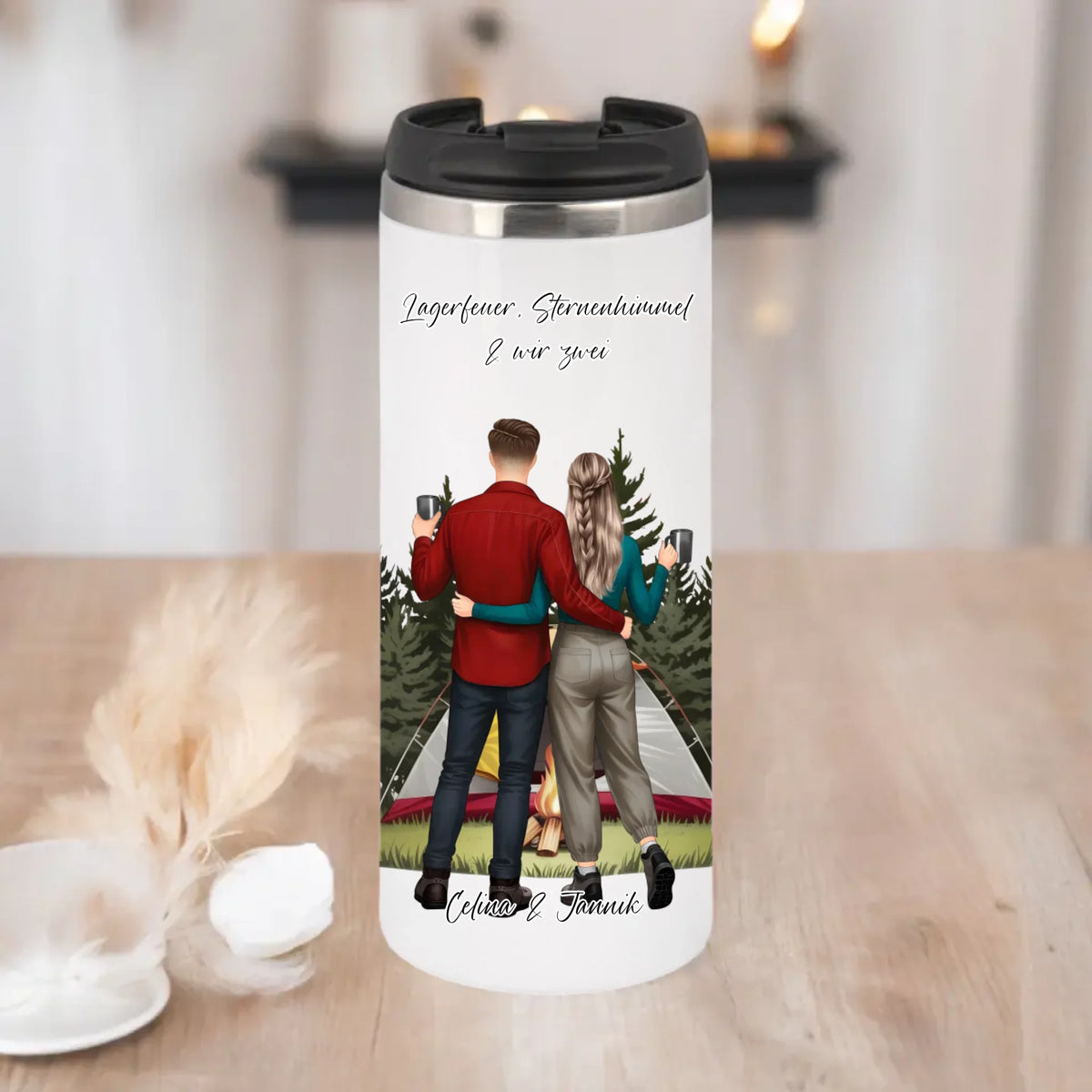 Camping Paar Tasse