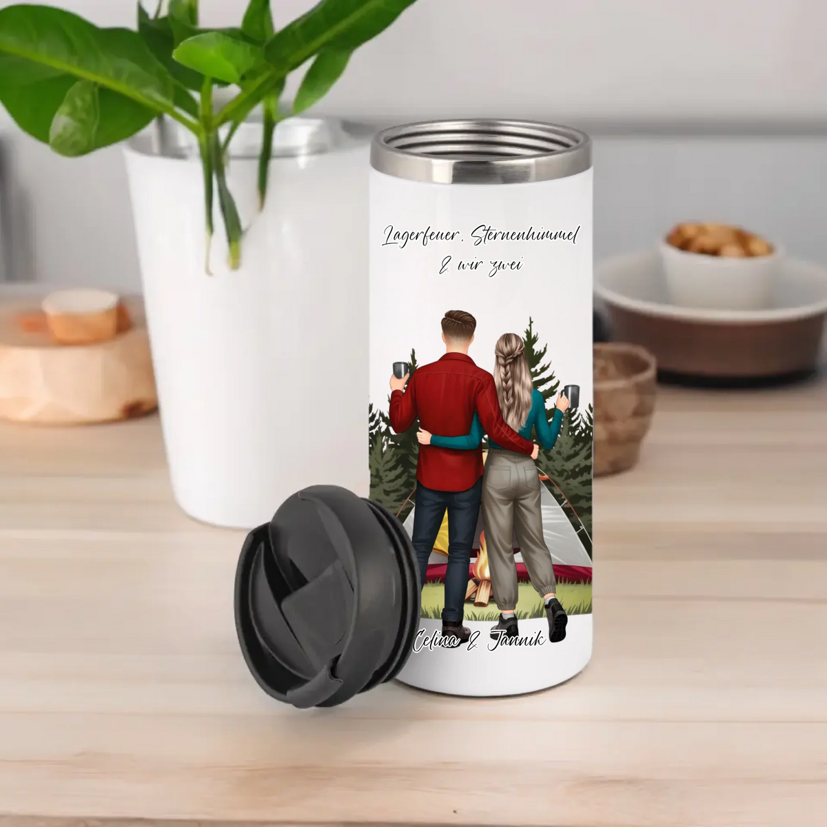 Camping Paar Tasse