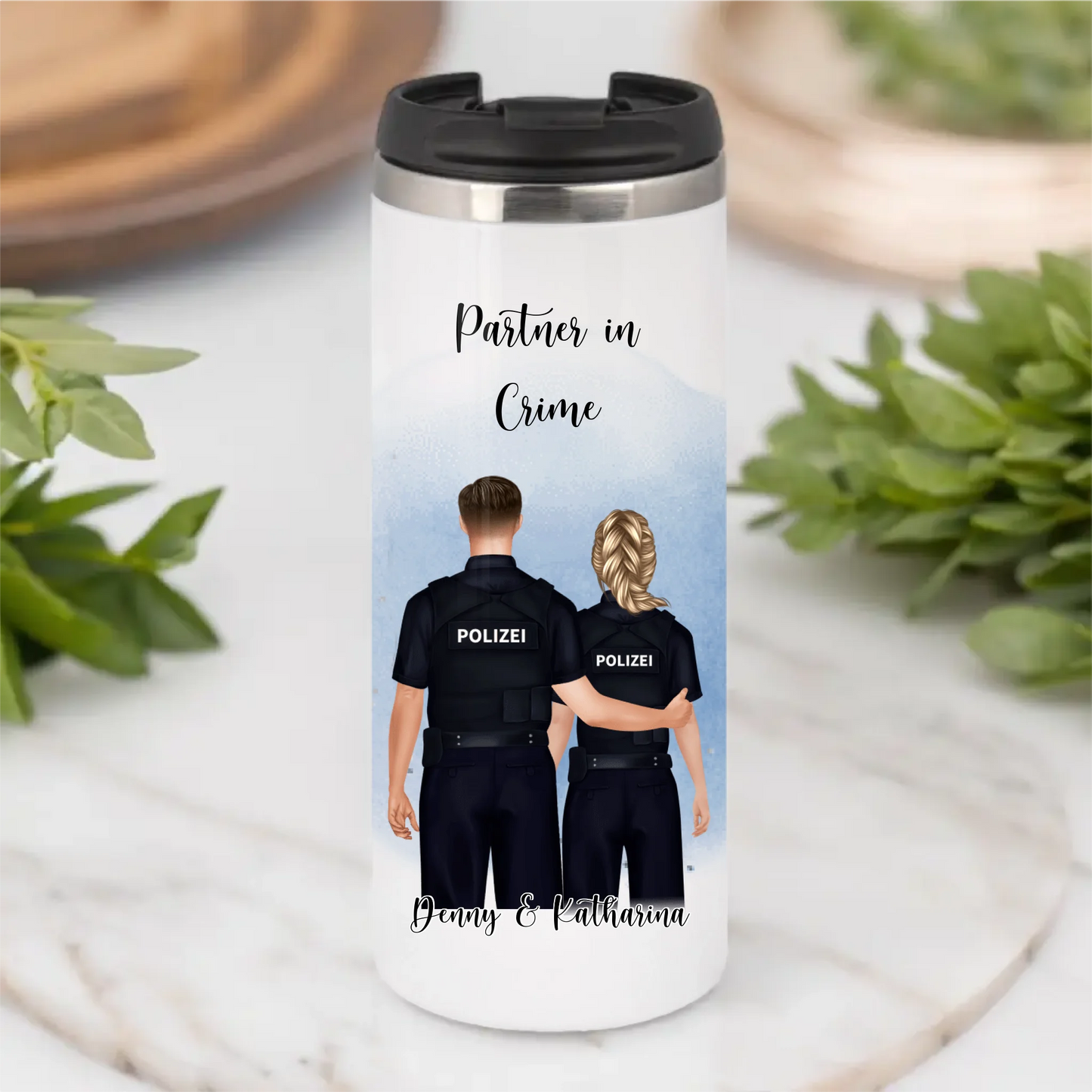 Polizist & Polizistin Tasse / Thermobecher
