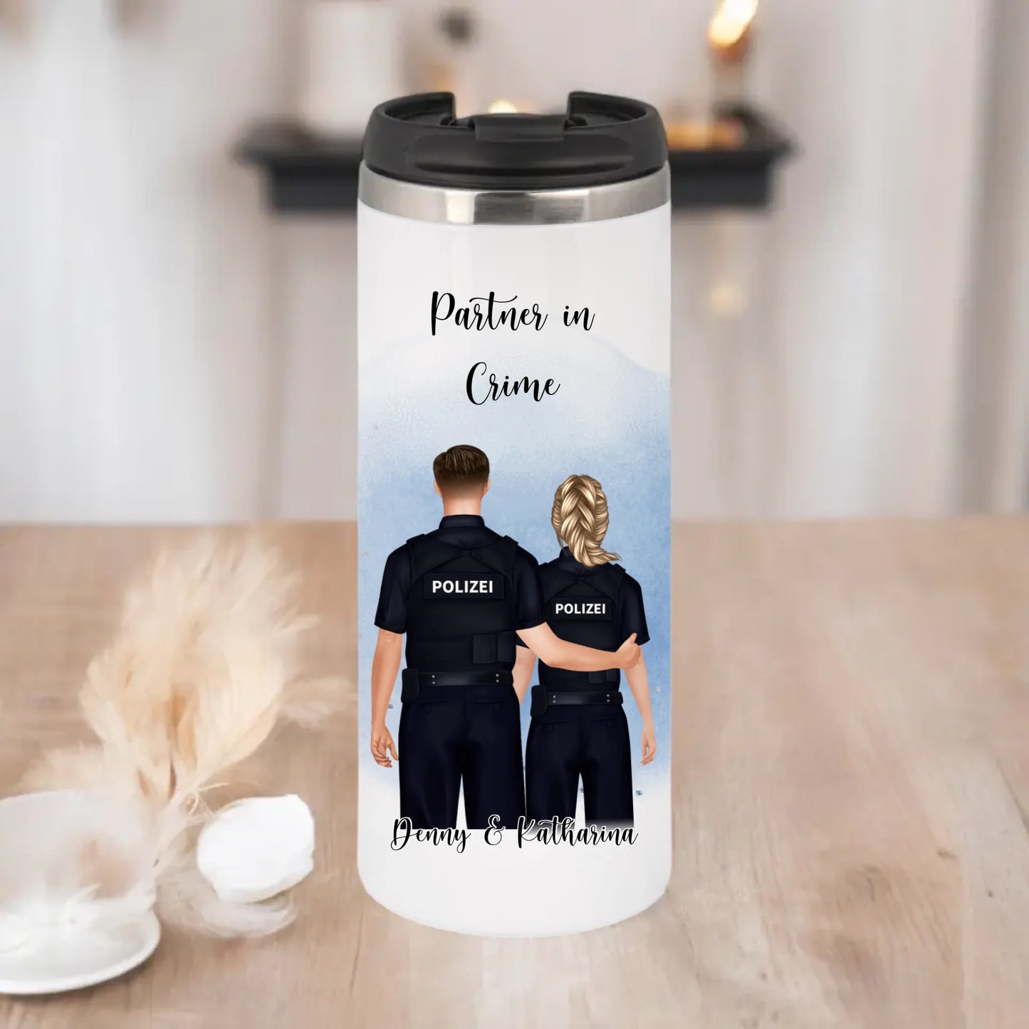Polizist & Polizistin Tasse / Thermobecher