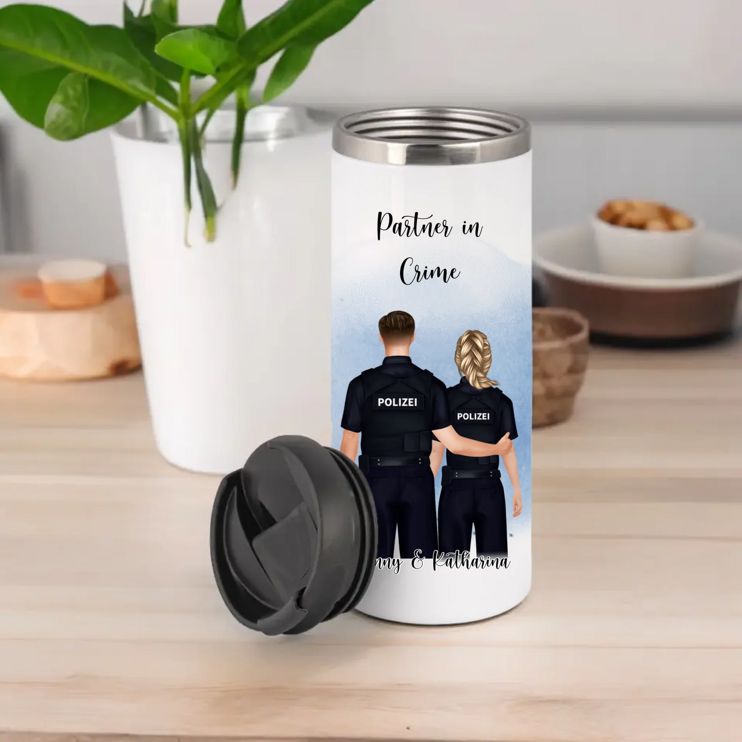 Polizist & Polizistin Tasse / Thermobecher