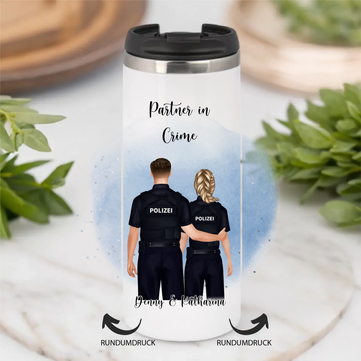 Polizist & Polizistin Tasse / Thermobecher