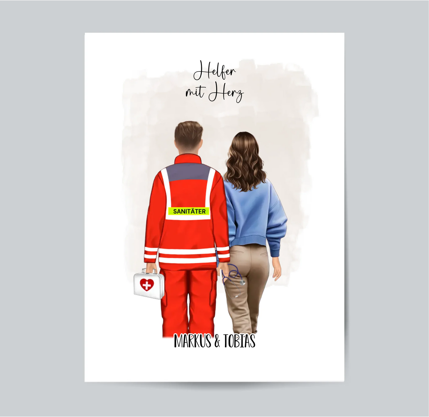 Sanitäter & Frau/Mann Poster