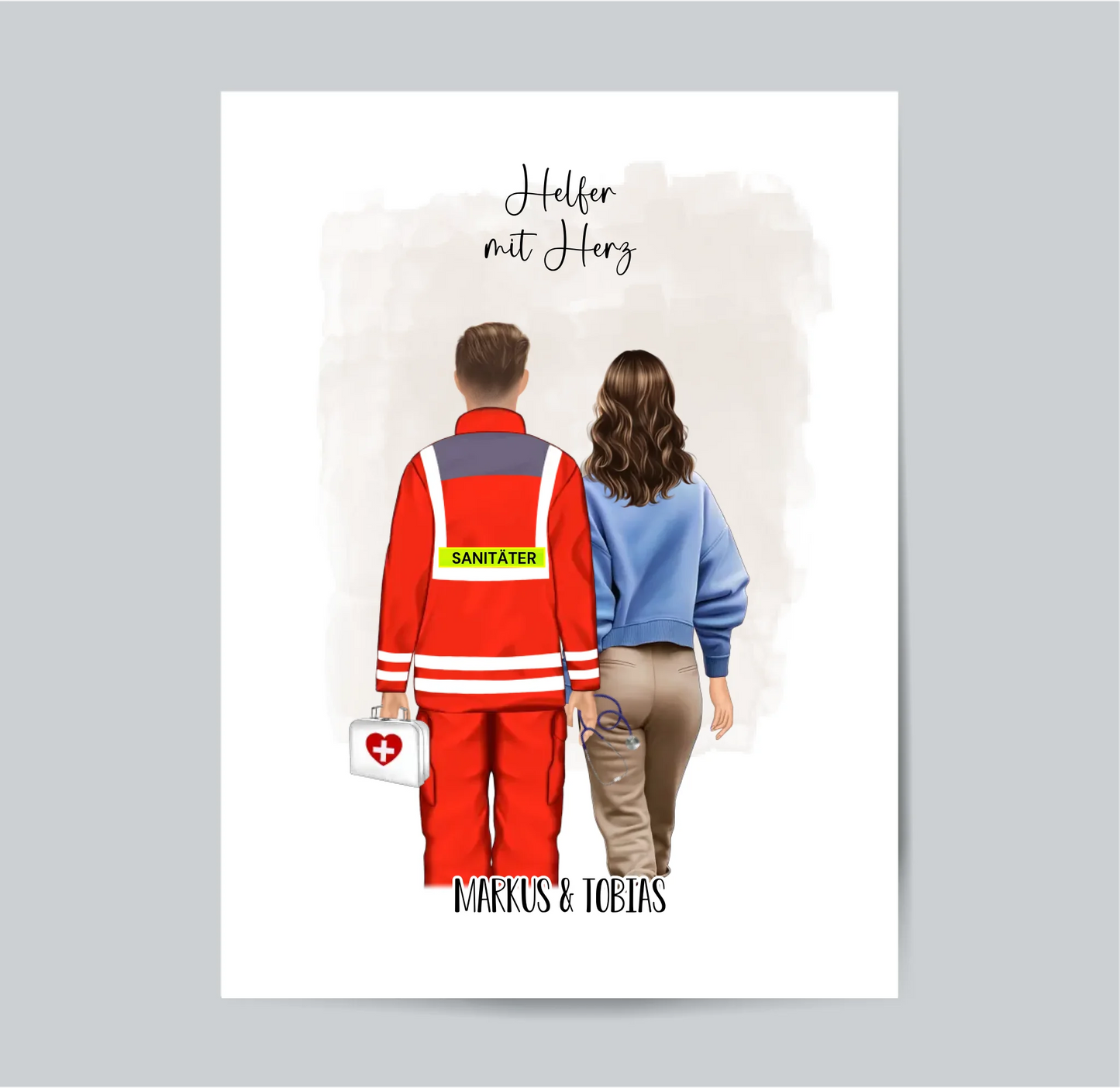 Sanitäter & Frau/Mann Poster